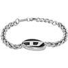 Diesel Bracciale da Uomo, Acciaio Inossidabile, Lunghezza 20 cm, D'argento