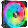 Corsair QL140 RGB Ventola con 68 LED RGB PWM Regolabili, Fino a 1.250 Giri/Min, Silenziosa, Smorzatori in Antivibrazione, iCUE QL 140 mm, Confezione Doppia con Lighting Node CORE, Nero/RGB