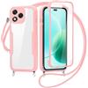 FERLAN Cover per Honor 400 Lite con Cordino, 360 Gradi Antiurto Custodia con Protezione Schermo Integrata Trasparente Rugged TPU Bumper Doppia Protettiva Cover per Honor 400 Lite -Rosa