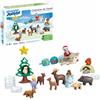 PLAYMOBIL Junior 70297 Calendario dell'Avvento JUNIOR: Natale innevato, con 24 caselline, giocattolo sostenibile realizzato con materiale di origine vegetale, per bambini dai 12 mesi in su