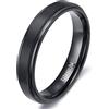 Zakk Anello da uomo e da donna titanio anelli di fidanzamento fedi nuziali nero spazzolato 4mm 6mm 22mm (4mm,65 (20.7))