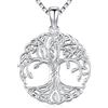 Friggem Collana Albero Della Vita Donna Argento Sterling 925 Ciondolo Celtica Nodo Albero Della Vita Gioielli per Donne Mamma Moglie