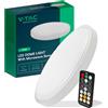 V-TAC Plafoniera LED Rotonda 18W con Telecomando e Sensore di Movimento a Microonde Bianco 3000K IP44 - SKU 76591