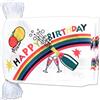 AZ FLAG Q_719 Ghirlanda 20 Bandiere Champagne Happy Birthday in Poliestere, 45 cm x 30 cm