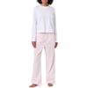 Calvin Klein Donna Set Pigiama Lungo, (Classic White W Potpourri), M