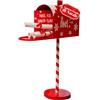 Avilia - Cassetta Postale Americana Natalizia con Piantana Decorativa per Decorazioni Natalizie, Apertura Frontale, Vano Lettere per Messaggi e Dolcetti, Design Iconico Bianco Rosso