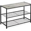 PARENCE.- Ripiano a 3 livelli in metallo e legno 60x30x43 cm - Ripiano multifunzionale di design, capacità di carico 5 kg per vassoio