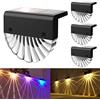 Anmossi Luce Solare Esterno,IP65 Impermeabile LED Lampade Solari da Esterni,2 Modalità,Bianco Caldo/Colore,Lampada Solare da Parete per Giardino,Recinzione,Patio(4 Pezzi)