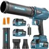 GISAM Soffiatore a batteria da 21 V con 2 batterie da 4,0 Ah e caricatore, ventilatore senza fili, velocità del flusso d'aria 1390 km/h, per giardino, cura del prato, giardinaggio, rimozione della