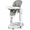 Peg Perego PEG Tatamia Follow Me Seggiolone Pappa 3 in 1 dalla Nascita: Seggiolone, Sdraietta e Dondolo, 9 Altezze, Doppio Vassoio, 6 Ruote, Pieghevole, 0-3 Anni (0-15 kg), Ice