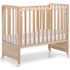Foppapedretti Lettino Culla Pikkoletto con Sponda a Scomparsa, Made in Italy, Legno di Faggio, per bambini dalla nascita a 36 mesi, rete a doghe regolabile a tre altezze, materasso incluso, Naturale