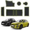 ECOZEN Tappetini Antiscivolo Peugeot 208/2008 Restyling 2020-2025 Impermeabile antiscivolo Tappetini in Gomma per Console Centrale, Porta Bicchieri, Scanalatura Porta, Peugeot 208 2008 Accessori Verde