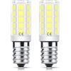 Flaspar Lampadina LED E14 per cappa cucina, 3W Equivalente alogeno 40W, 400lm, Bianco freddo 6000K, Base E14 per frigorifero, macchina da cucire e lampada di sale, Non dimmerabile, 2 Pezzi