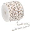 PATIKIL 5m / 16 Piedi Fux perle perle Catena con Bobina, 6mm Ottone Catena Colelgamento per Gioielli Creazione Fai da Te Collana Braccialetto Accessori Stile 1, Oro