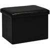 Bonlife Pouf pieghevole in ecopelle rettangolare con vano portaoggetti, per soggiorno, corridoio, camera da letto, 42x32x32cm, nero