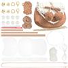 WADORN Kit Fai da Te per Borse A Maglia e Uncinetto, Borse A Tracolla in Rete di Plastica Materiale Artigianale Borsa A Tracolla all'Uncinetto da Donna Fatta A Mano Set per Borse, Cammello