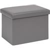 Bonlife Pouf pieghevole in ecopelle rettangolare con vano portaoggetti per soggiorno, corridoio, camera da letto, 42x32x32cm, grigio