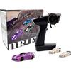 FLYCOLOR Turbo Racing C61 1:76 Scala Drift RC Auto con Gyro Mini Pieno Proporzionale RTR 2.4GHZ Telecomando con 2 Shell Sostituibile Corpo (Viola)
