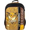 Pokémon CyP Brands-Pokémon-Zaino scuola, Zaino, Adattabile all'auto, Materiale scolastico, Zaino, Pikachu, Eeve, Colore marrone, Prodotto ufficiale