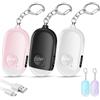 Hion Allarme Personale ricaricabile, 130 dB Forte SuonoAllarme di Sicurezza Personale Allarme Autodifesa per Donne/Bambini/Ragazze/Anziani con Torcia LED(Bianco+Nero+Rose)