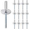 BYTLEOUTJ Rivetti ciechi in alluminio con flangia grande, 60 pezzi, 4,8 mm x 20 mm, per metallo e legno, fai da te e industria (argento)