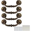 TopHomer 4 maniglie vintage per cassetti, antiche, con kit di viti, universali, 12,5 cm, per camera da letto, bagno, cucina, armadio, armadio, [ottone]
