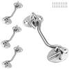CHSEROK 4 Pezzi 75 mm Gancio Chiusura Porta, Set di per Cancello, in Acciaio Inox Chiavistello Porta Blindata, con Gancio di Chiusura e Occhiello con Vite, per Porte di Fienili