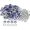 QUARKZMAN 300 Set Kit Occhielli in Metallo 10mm 2/5 Foro Occhielli per Teloni Piccolo Occhiello con Rondelle per Scarpe Vestiti Cintura Etichetta Borsa Tessuto Pelle Progetto, Blu Scuro