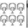 QUARKZMAN 6pz Rivetti Borchie in Metallo 8mm Rivetti Bottone ad Ring a D con Perforatore in Pelle per Lavorazione Pelle, Tono Argento
