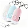 Hion Allarme Personale ricaricabile, 130 dB Forte SuonoAllarme di Sicurezza Personale Allarme Autodifesa per Donne/Bambini/Ragazze/Anziani con Torcia LED(Bianco+Blu+Rose)