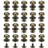 QUARKZMAN 10mm Vite a Testa Sferica Rivetti Bottone Nipplo, Confezione da 20 per Artigianato in Pelle Fai da Te Borsa Cintura, Tono Bronzo