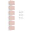 Poliplast - Set da 6 Maniglie, Design lineare moderno per Cucina, Armadio e Cassetti, per Bambini, Articolo 377T, Verniciato a mano, Colore Rosa Salmone
