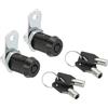 PATIKIL Cam Lock per Armadietto da 1-1/8, Set di 2 Cam Lock con Chiave Uguale Sostituzione Serratura in Lega di Zinco per Armadio Cassetto RV Posta Cassetta degli Attrezzi, Nero