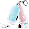 Hion Allarme Personale ricaricabile, 130 dB Forte SuonoAllarme di Sicurezza Personale Allarme Autodifesa per Donne/Bambini/Ragazze/Anziani con Torcia LED(Blu+Rose)