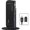 WAVLINK docking station universale USB 3.0 con supporto rimovibile, Dual Display con porta HDMI/DVI/VGA, 2 USB 3.0 + 4 USB 2.0 e jack audio, per Mac e Windows, Compatibile con nuovo MacBook Neo