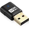flintronic Wifi Usb 600 Mbps Dual Band, Adattatore Wireless Supporta Windows 11/10/8/7/Vista/XP, Mac OS X 10.9-10.15