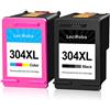 LeciRoba 304 xl per cartucce hp 304 204xl e cartuccia hp 304 304xl per HP 5010 5020 5030 5032 2620 2622 2630 2632 2633 2634 3720 3730 3733 3735 3750 3760 (1-nero 1-colore)