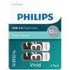 Philips - Flash Drive USB 3.0 32 GB Vivid Edition Grey 2 pezzi