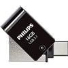 Philips 2-in-1 OTG Edition Ultra Speed USB-C/USB 3.1, unità flash USB doppia 16 GB per PC, laptop, computer, smartphone (Android), tablet, Ultra Small, velocità di lettura fino a 180 MB/s