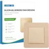 CXWGQS Medicazione in schiuma di silicone con bordo, 12,5 x 12,5 cm, impermeabile, autoadesiva, in silicone