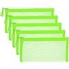 PATIKIL Borse di File B6, 5Pz Sacchetti Portadocumenti con Cerniera, Tasca Portaoggetti Zip in Plastica per Organizzare Documenti, Perline, Ufficio, Forniture Casa, 11.5x23cm, Verde