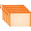PATIKIL Borse di File A5, 5Pz Sacchetti Portadocumenti con Cerniera, Tasca Portaoggetti Zip in Plastica per Organizzare Documenti, Perline, Ufficio, Forniture Casa, 18x25cm, Arancione