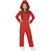 FIESTAS GUIRCA | Costume Carcerato Bambini (10-12 Anni) - Cappuccio e Tuta - Costumi da Cinema e Ladri per Halloween, Carnevale e Feste in Maschera - Unisex - Rosso