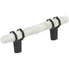 Amerock Carrione BP36639MWBBR - Maniglia per armadietto, 76 mm, in marmo bianco/nero