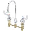T&S Brass B-2865-04 - Rubinetto medico a collo di cigno rigido, con manopole da polso da 10,2 cm