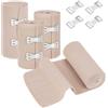 Fefod Bende Elastiche per Bendaggi, 4 Rotoli Benda Elastica Autoadesiva con Clip in Metallo, Bendaggio a Compressione Sportivo Riutilizzabili, per Mani, Piedi, Ginocchia, Pet Wrap