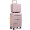 Sea choice Valigia da viaggio Espandibili Bagaglio a mano Cabina Trolley set di valigie trolley con 4 Doppie Ruote a 360° et Chiusura TSA, 55cm