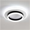 Goeco Plafoniera LED Soffitto Rotonda, 28W Ø 30 CM Lampada da Soffitto Moderna in Alluminio Luce Bianca fredda 6500K Lampadario in Acrilico per Camera da Letto Soggiorno Cucina, Bianco+Nero