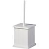 PREMIER Housewares Porta Scopino con Spazzola, Supporto in Legno Bianco