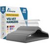 Lifemaster 20 grucce in velluto antiscivolo per vestiti, resistenti, con gancio girevole a 360° (grigio)
